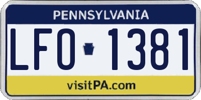 PA license plate LFO1381