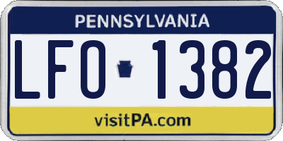 PA license plate LFO1382
