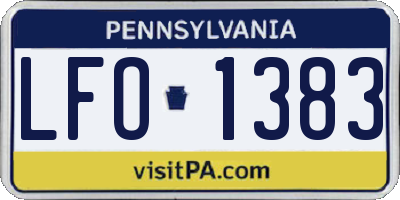 PA license plate LFO1383