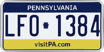 PA license plate LFO1384