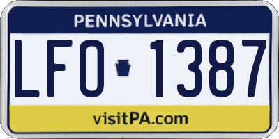 PA license plate LFO1387