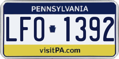 PA license plate LFO1392