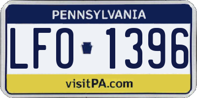 PA license plate LFO1396