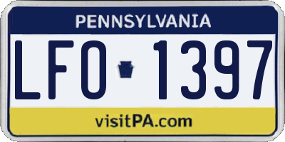 PA license plate LFO1397