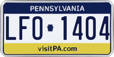 PA license plate LFO1404