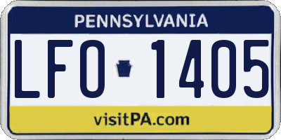 PA license plate LFO1405