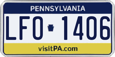 PA license plate LFO1406