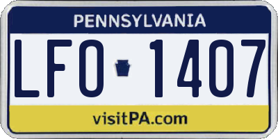 PA license plate LFO1407