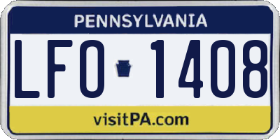 PA license plate LFO1408