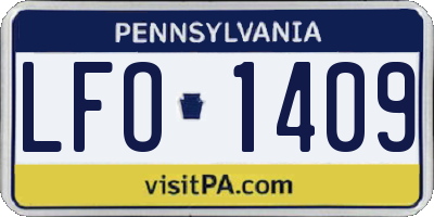 PA license plate LFO1409