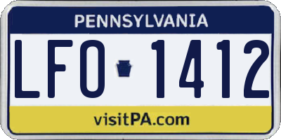 PA license plate LFO1412