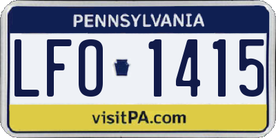 PA license plate LFO1415