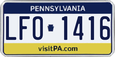 PA license plate LFO1416
