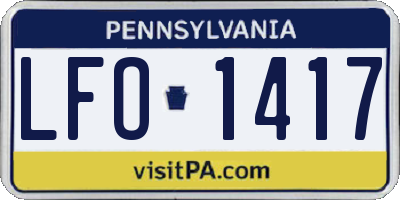 PA license plate LFO1417