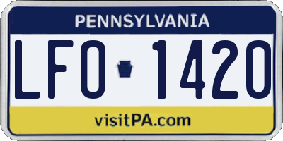 PA license plate LFO1420