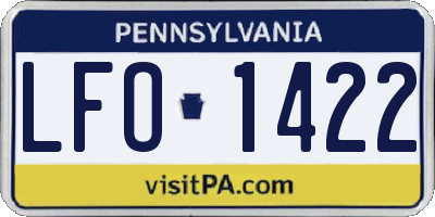 PA license plate LFO1422