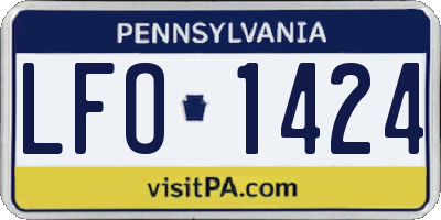 PA license plate LFO1424