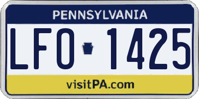 PA license plate LFO1425