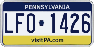 PA license plate LFO1426