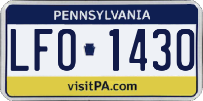 PA license plate LFO1430