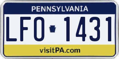 PA license plate LFO1431