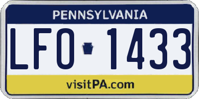 PA license plate LFO1433