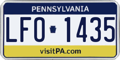 PA license plate LFO1435