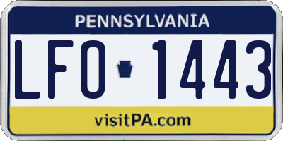 PA license plate LFO1443