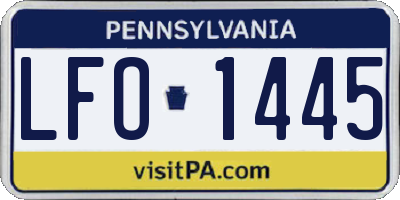 PA license plate LFO1445
