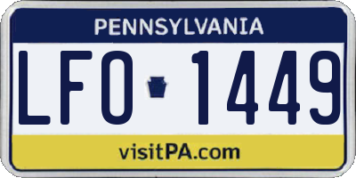 PA license plate LFO1449