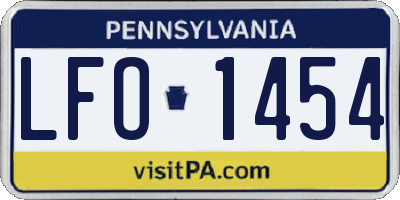 PA license plate LFO1454