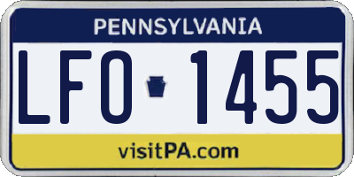 PA license plate LFO1455
