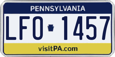 PA license plate LFO1457