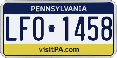 PA license plate LFO1458