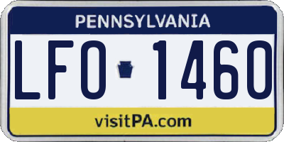 PA license plate LFO1460