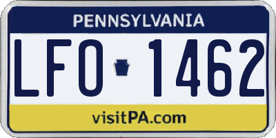 PA license plate LFO1462