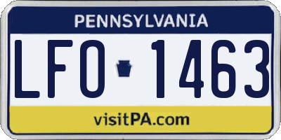 PA license plate LFO1463