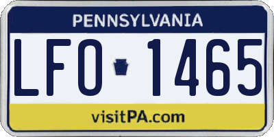 PA license plate LFO1465