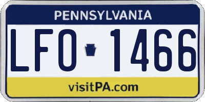 PA license plate LFO1466
