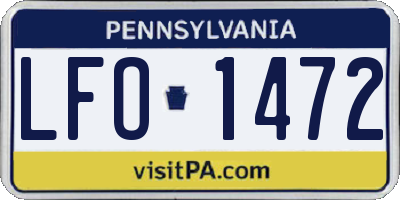 PA license plate LFO1472