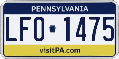 PA license plate LFO1475