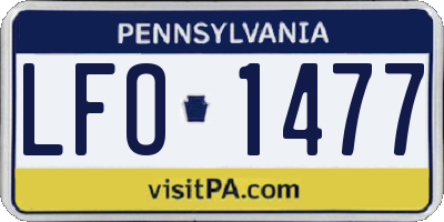 PA license plate LFO1477
