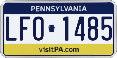 PA license plate LFO1485