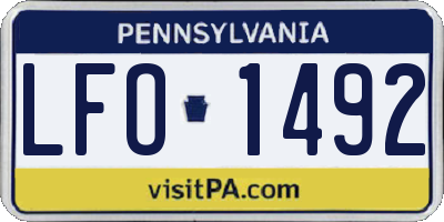PA license plate LFO1492