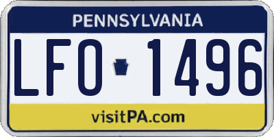 PA license plate LFO1496