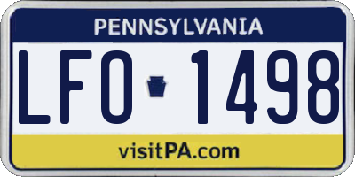 PA license plate LFO1498