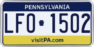 PA license plate LFO1502