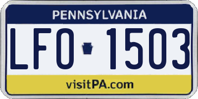 PA license plate LFO1503