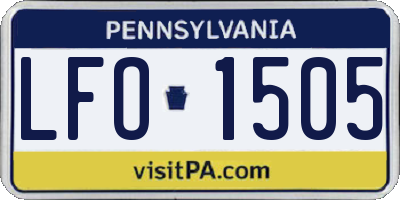 PA license plate LFO1505