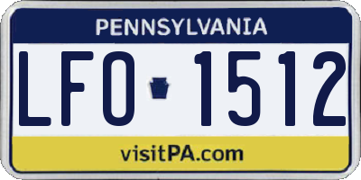 PA license plate LFO1512